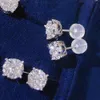 Lätta smycken avancerade vita naturliga solida diamantörhängen för kvinnor