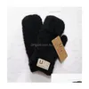 Mittens Winte Cony Hairr Luvas Esigner Luva Moda Mulheres Homens Luxo Esporte Ao Ar Livre Invernos Quentes Luvas de Esqui Drop Delivery Accessor DHS9G