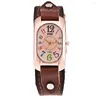 Relógios de pulso relógio de quartzo falso couro mulheres multi-cor escalas de tempo analógico relógio de pulso retângulo forma horloges senhoras vestido relógio