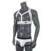 Herren Sexy Club-Nachtwäsche, erotisches Hals-Körpergeschirr, Flirt-Fetisch-Kostüm, Wetlook, ausgehöhltes Neckholder-Set mit Beinriemen, Slip-Set