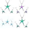 Bijoux Boucles D'oreilles Collier Sea World Starfish Design Synthèse Du Feu Opale Pendentif Océan Animal Maxi Colliers Pour Femmes Boho Set Drop Dhkqf