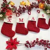 Weihnachtsdekorationen Jahr Weihnachtssocken Rote Schneeflocke Alphabet Buchstaben Weihnachtsstrickstrumpf Weihnachtsbaumdekoration für Zuhause Weihnachtsgeschenk 231124