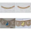 Banner Flags 11 Happy Easter Bunny Printed Bunting Banners Hessian Burlap Hanging Pendant Decorating Accessories Za5932 Drop Deliver Dhasv