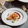 Płyty naczynia makaronowe talerz ceramiczny obiad molekularny stek w stylu nordyc
