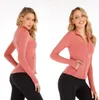 Giacca da yoga da donna Slim Seamless Running Maniche lunghe Allenamento Giacca sportiva con cerniera elastica ad asciugatura rapida