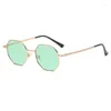 Sunglasses Polygon Women Vintage Metal Frame Sun Glasses Men Design Female Mirror Gafas De Sol Uv400