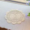 Bord mattor Phantomon spets doilies handgjorda virkade placemats bomullsduk oval form