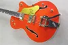 Red Falcon Jazz Electric Guitar G 6120 MPLAE Semi Hollow Body Rosewood Fingerboard Golden Hårdvara Dubbel F Hål Bigs Tremolo Bridge kan anpassas