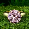 Кластерные кольца мода 12 -миллиметровые круглое качество Gem Gold Luxury Женское обручальное обручальное кольцо 925 Серебряные украшения стерлингов