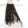 Stage Use By Chiffon Material Belly Dancing Salia para Performance ou Pratique com Gold Edge