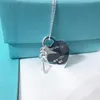 Sier Chain Initial Designer Heart Pendant Tiffanybead Halsband Kvinnor Originalmodemärke Tiffanyjewelry Par Gift