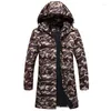 Hommes duvet de haute qualité Camouflage hiver blanc canard veste hommes épais chaud longue à capuche Parkas Casaco Masculino Inverno