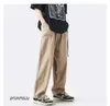 Pantalons pour hommes Hommes Retro Vert Salopette Hommes Été Mince Japonais Cityboy Marée Marque Droite Décontracté