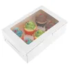 Present Wrap Clear Cupcake Boxar Praktiska muffins Enkel kopplåda Insert Bakery Window