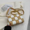 ファッションクロスボディバッグデザイナー小さな正方形のバッグの女性編組格子縞のシングルショルダーバッグPUレザーレザーレザーラグジュアリーブランドバッグ卸売