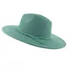 Geniş Memlu Şapkalar Kova Şapkaları Sahte Süet Top Şapka 9.5cm Brim Fedora Şapka Erkek Kadınlar Sonbahar Kış Kış Hisset Şapkaları Klasik Kilise Fedoras Chapeau Sombrero Mujer 230422