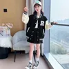 Jackor Girls Boys Baseball Jacket Spring Autumn Children Coats For Kids Teen Sport Ytterkläder Studenter Långärmad toppar 4-14 år 231123