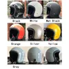 オートバイヘルメットヘルメットコカスコスレトロヴィンテージファイバーグラスヘルメット3/4オープンフェイスドット承認PUレザーカスコモトcPacetesカペテス