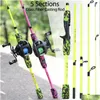 Spinning Rods Spinning Rods Sougayilang 5 Sections Portable Travel Fishing Rod Tralight Weight Eva Handle Spinning Casting Pole Tackle DHCST