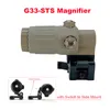 Taktisk G33 3X Magnifier Scope Compact Hunting Riflescope med Switch to Side STS Snabbt löstagbart montering 20mm Weaver Rail