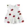 Robes de fille Mababy 9M-3Y enfant en bas âge bébé enfants filles robe fraise cerise imprimer une ligne pour les vêtements de plage d'été D01