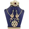 Collier boucles d'oreilles ensemble Sunspicems mariée nigériane pour femmes boucle d'oreille Bracelet couleur or rond cristal maroc bijoux de mariage