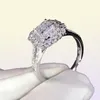 925 Sterling Srebrna Biżuteria Naturalna moissanite Pierścień dla kobiet Osiem serc Biżuteria Anillos Pierścień Wedding Pudełka Gemstone29398167369