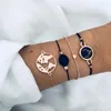 Braccialetti a maglie Bracciale con stella e luna Bracciale con ciondolo personalizzato a strati impilabile Set di cavigliere con perline grigie fatte a mano per ragazze e donne