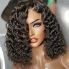 Short Bob Wig Wet And Wavy Water Wave 4x4 Brazilian Transparent Lace Closure Human Hair Wigs For Black Women Pre Plucked