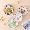 Plates 8 Inches High Value Ins Wind Plate Dish Household Ceramic Hand-painted Cartoon Cute Dinner