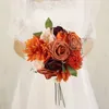 Bouquets de mariée artificiels multi-usages, fleurs décoratives, arc de fond de mariage, décor de gâteau pour fête prénatale, atmosphère de Restaurant