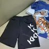 Kids set kid Designer Sets for baby Short Sleeve T-shirt With Tigers Print Shorts Set Suit Brand Boys Clothing Cotton 90-160 White Blue 2023 New style