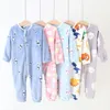 Rompers 1 to 5 Years Winter Flannel Childrens Pajamas Sleeping Bags Rompers for Boys and Girls Suits for Home Wear 231124