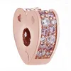 Loose Gemstones Family Union Arcs of Love Burst Heart Matte Brilliance Clip Charm 925 Sterling Silver Beads Fit Fashion Armband DIY SMYELLT