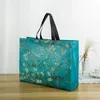 Shopping Bags Flower Print Grocery Bag Non-woven Fabric Eco Travel Takeaway Storage Folding Reusable Pouch