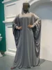 Roupas étnicas Jilbabs para Mulher Bat Wing Mangas Muçulmanas Oração Vestido Islâmico Dubai Turco Modest Outfit Ramadan Eid Abaya Hijab Robe