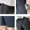 Mäns shorts koreansk stil sommar rak kostym shorts för män kläder enkel smal fit affär formell slitage andas kort homme s-3xl 230424