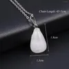 Pendant Necklaces Natural Stone Tiger Eye Pink Stainless Steel Chain Water Drop Shape Charms For Women Men Jewelry Necklace Gifts