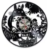 Studio Ghibli Totoro Wall Clock Clock Cartoon My Neighbor Totoro Vinyl Records Clocks Wall Watch Home Decord Decord Gift for Children Y2480