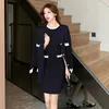 Robes de travail Femmes Automne Et Hiver Tricoté Cardigan Robe Costume Minceur Pull Deux Pièces Ensemble Tempérament Petite Jupe Tendance Setsfaldas