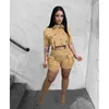 Tute da donna Set da donna Camicia corta con tasca a maniche corte e pantaloncini laterali Completo 2023 Streetwear Cargo Two 2 Piece Outfit