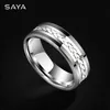 Wedding Rings Personalized Ring for Men Inlay Braided 925 Silver Tungsten Carbide Jewelry luxurious Wedding Band Custom Engraved 231124