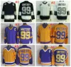 Vintage 1993 Hockey''nHl''Jerseys 99 Wayne Gretzky Jersey C Patch Vintage Cousu Chemises 100e Coupe Stanley Patch Campbell Orange M-XXXL
