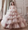 Girl Dresses Flower Dress For Wedding Cloud Puffy Party Gown Layers Tulle Kid Birthday First Communion Prom Gowns Handmade