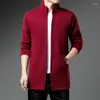 Men's Sweaters Sweater Men's Winter Knitting Cardigans In Long Fleece And Thick Warm Hooded Coat Korean Slim Trend Wear