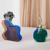 Vases arc-en-ciel couleur acrylique Floral conteneur décoratif boutique Design mariage fête maison bureau décoration