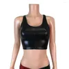 Serbatoi femminili lucidi Metallic Crop Top Top Sleeveless Tank Fucice Patchwork Sexy Tops Sexy Tops Rave Outfit Fetish Gothic Party Clubwear 7xl