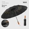 Parapluies coupe-vent 32 os parapluie d'affaires pour hommes entièrement automatique poignée en bois grand pliant imperméable parasol luxe 231123