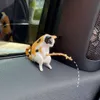 Nuovo gatto da pesca Decorazione interna per auto Simpatica resina con occhiali per tubi Specchietto retrovisore automatico Uscita aria per accessori auto