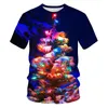 T-shirts pour hommes joyeux noël drôle vêtements pour hommes Anime Galaxy chemise impression 3d femmes T-Shirts rue Couple fête t-shirts hauts